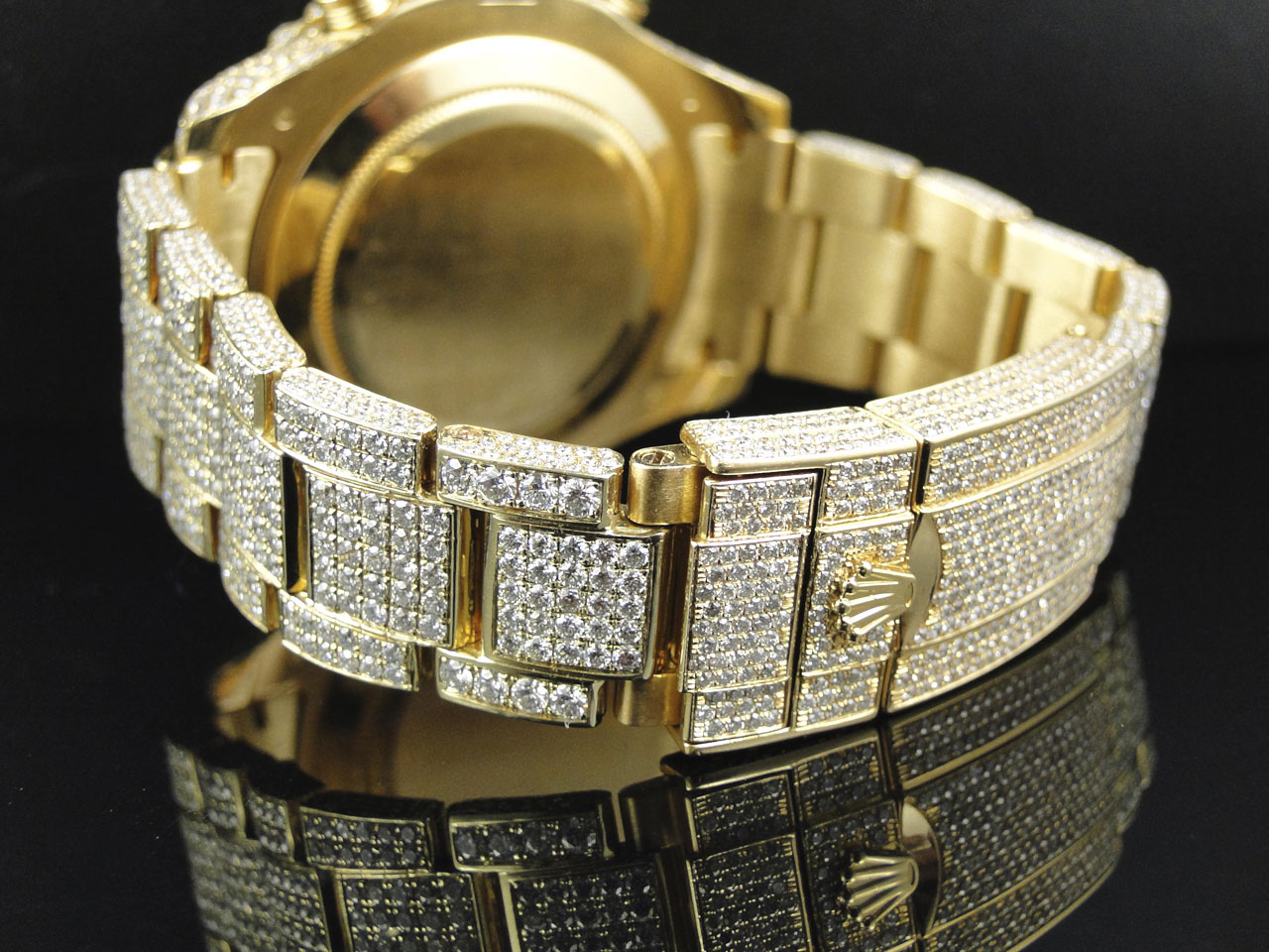 rolex gold diamond mens watch