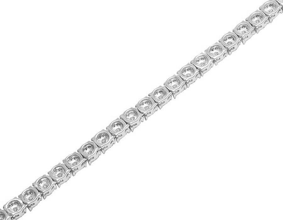 Men's 10K White Gold Real VS Diamond 4MM Cluster Tennis Chain Necklace ...