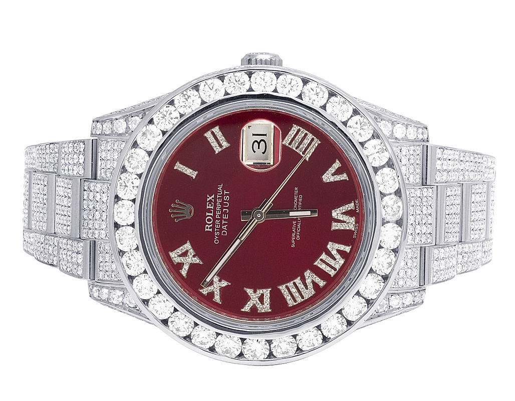 rolex red face with diamonds