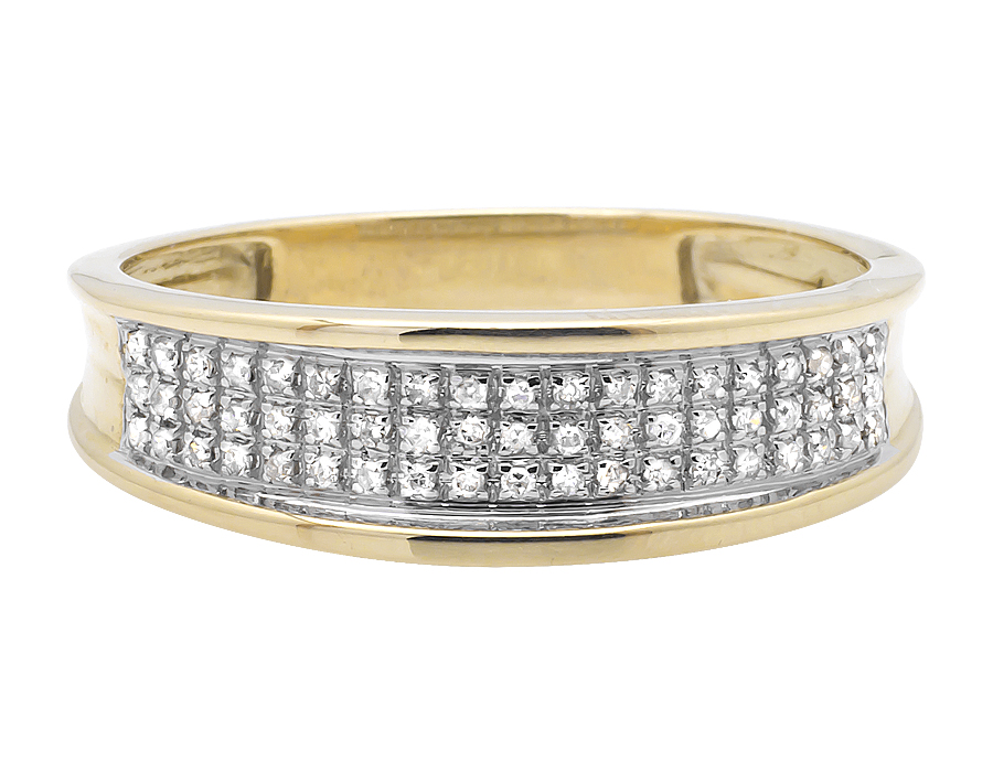 Men's 10k Yellow Gold Pave Round Diamond Engagement Wedding Ring Band 0 ...