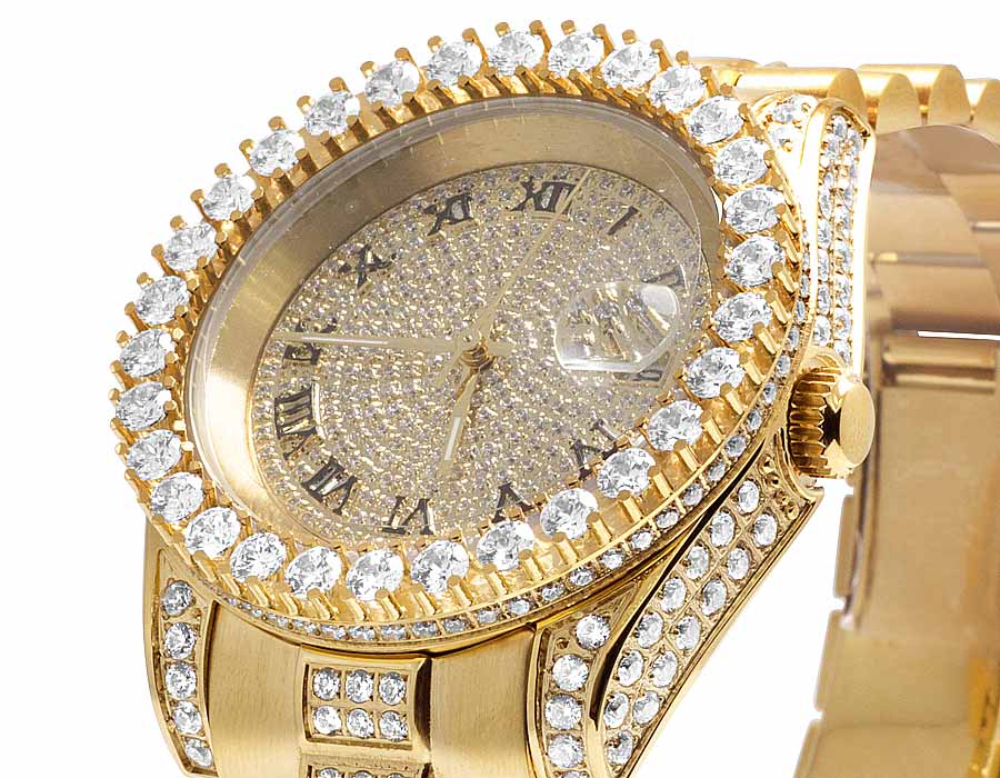 simulated diamond watch