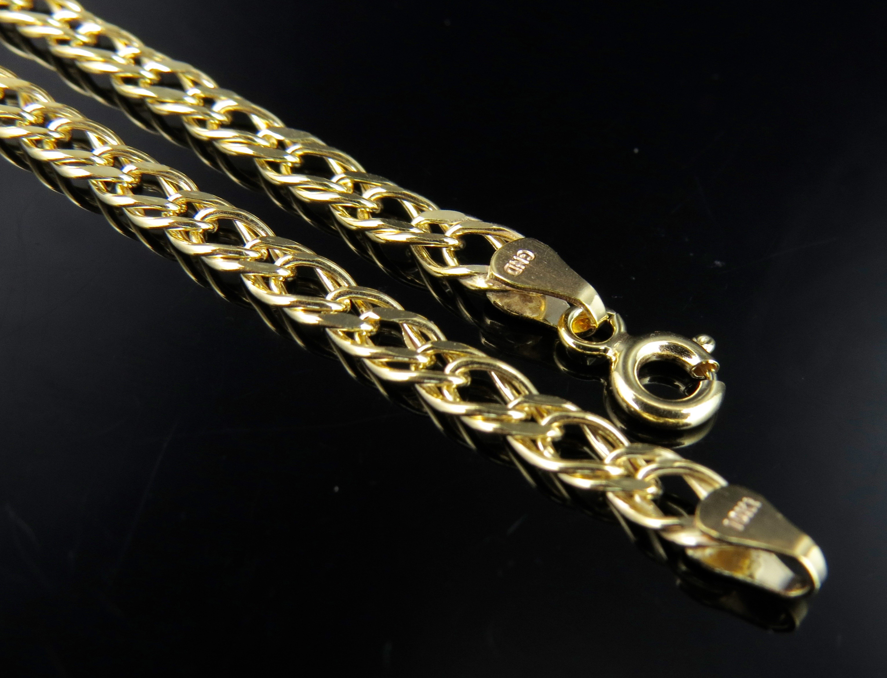 Mens 10K Yellow Gold Italian Double Cuban 3.5MM Chain Necklace 16-24 ...