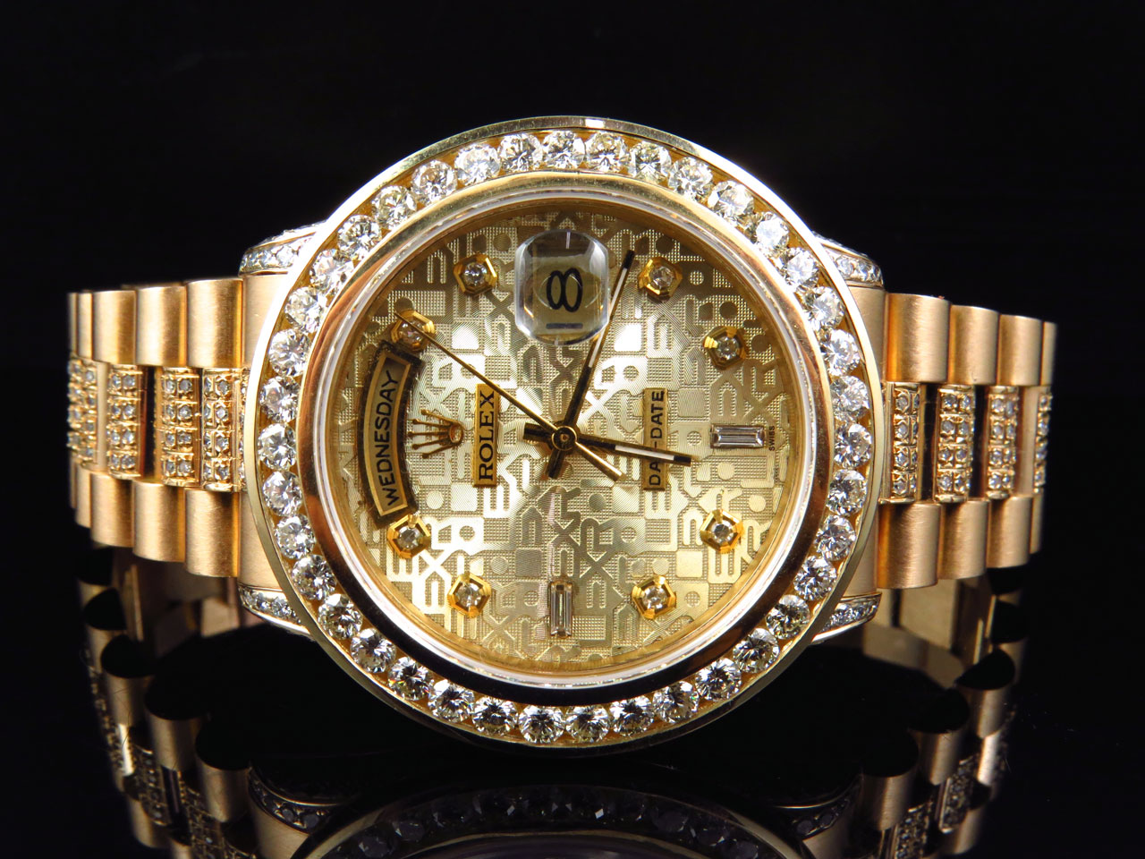 rolex president 18k gold diamond watch price