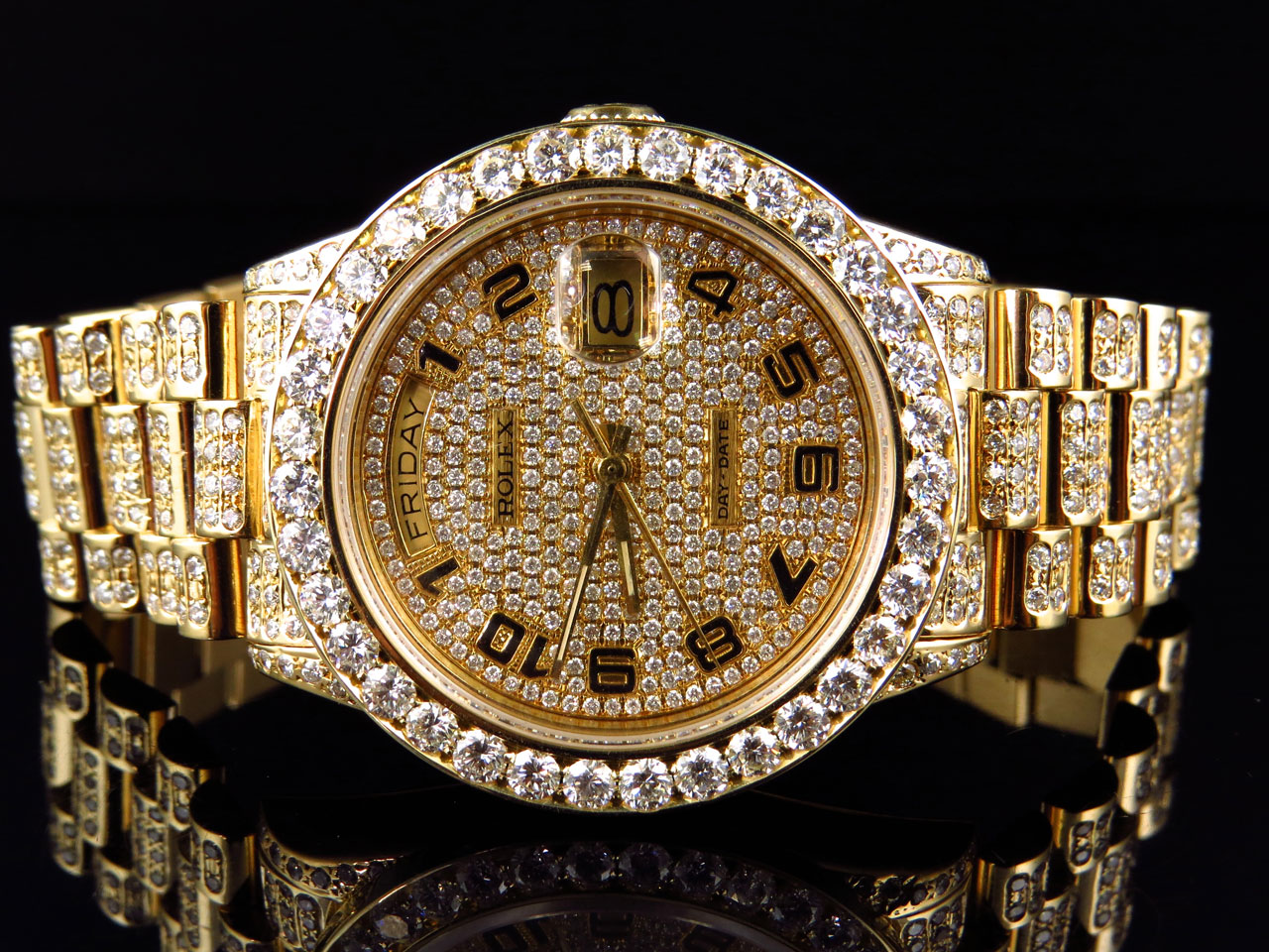 rolex presidential 18k gold diamond mens watch watches