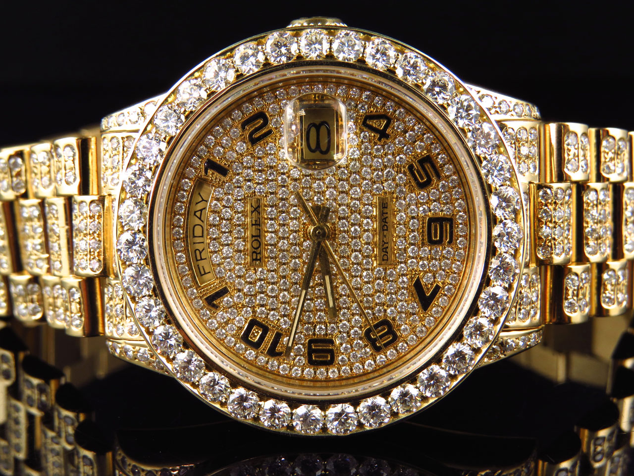 mens gold rolex with diamonds