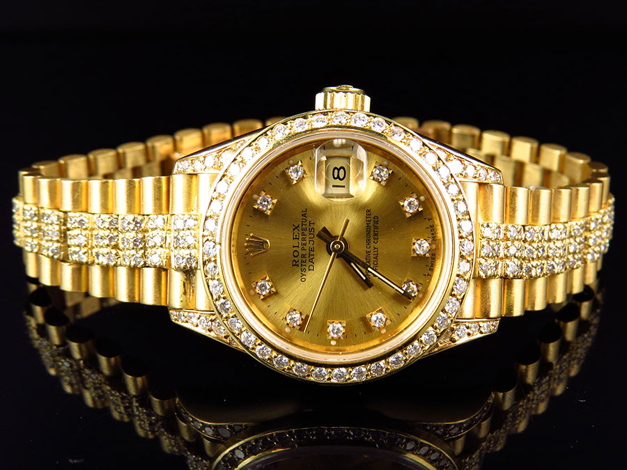 rolex gold and diamond watch price