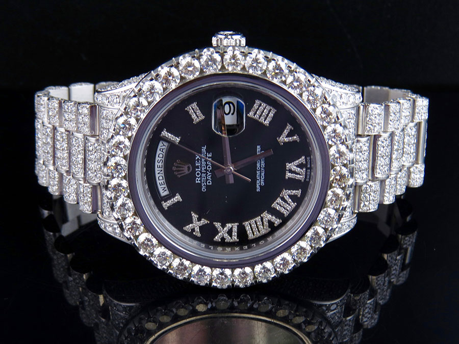 rolex white gold diamond watch