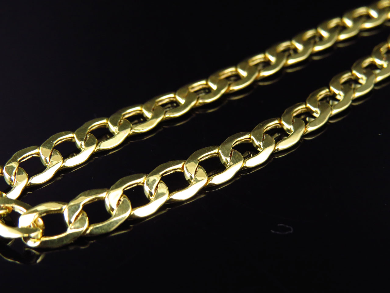 Mens Hollow 10K Yellow Gold 5 MM Cuban Curb Link Chain Necklace 18-28 ...