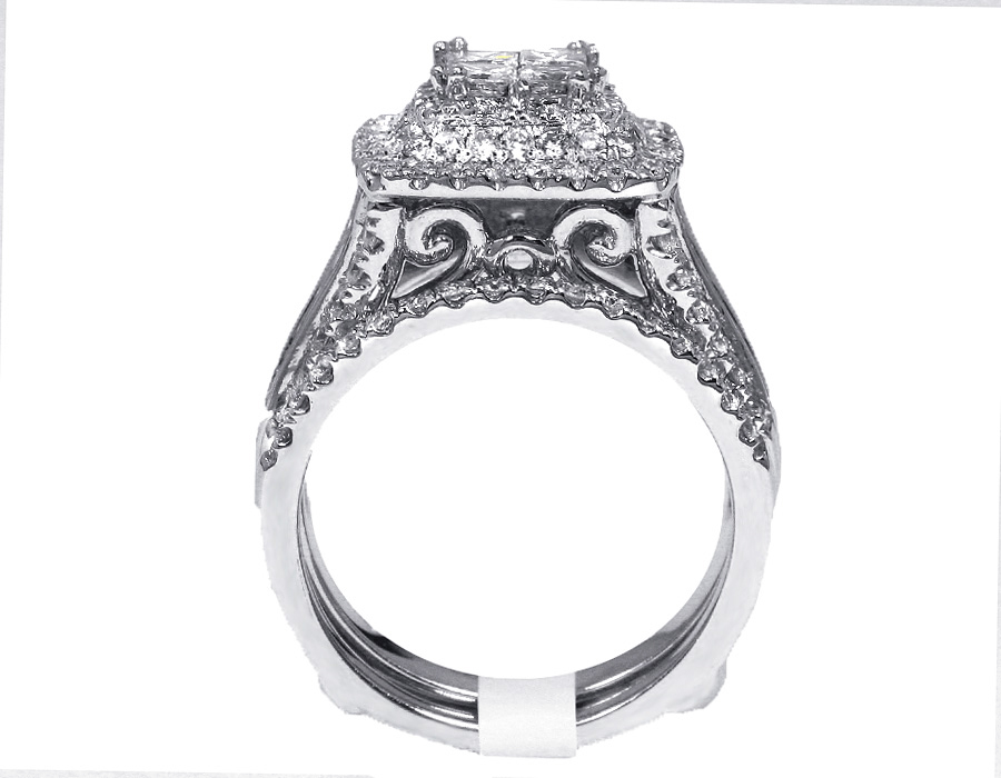 Details about Princess Cut Diamond Engagement Bridal Ring with Jacket ...