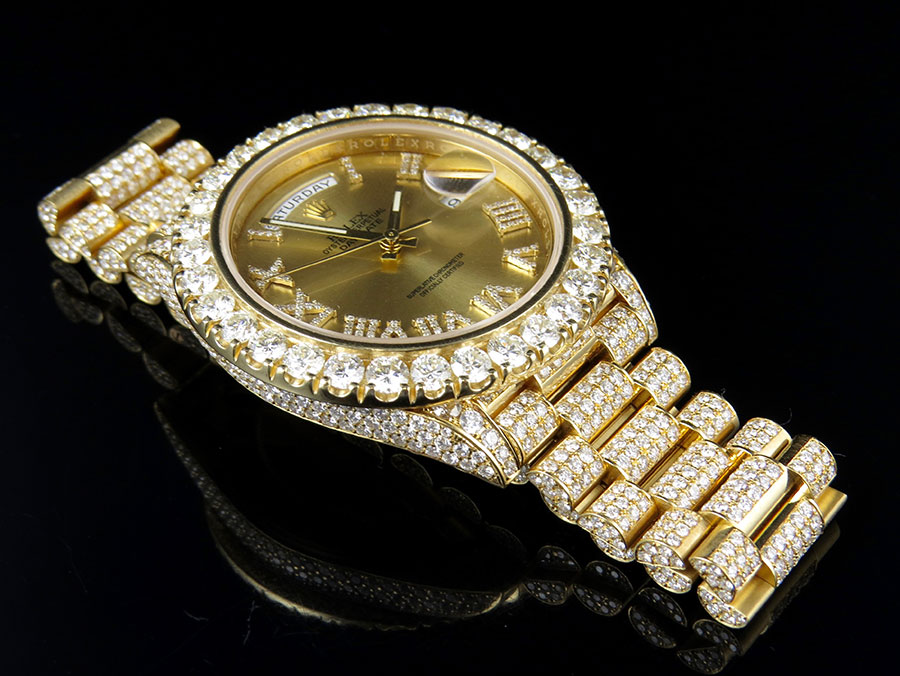 rolex flooded with diamonds