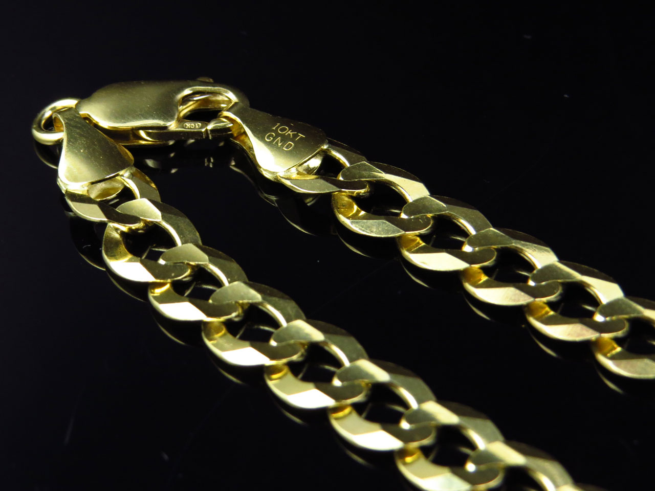 Mens Solid 10K Yellow Gold 7 MM Cuban Curb Link Chain Necklace 18-30 ...