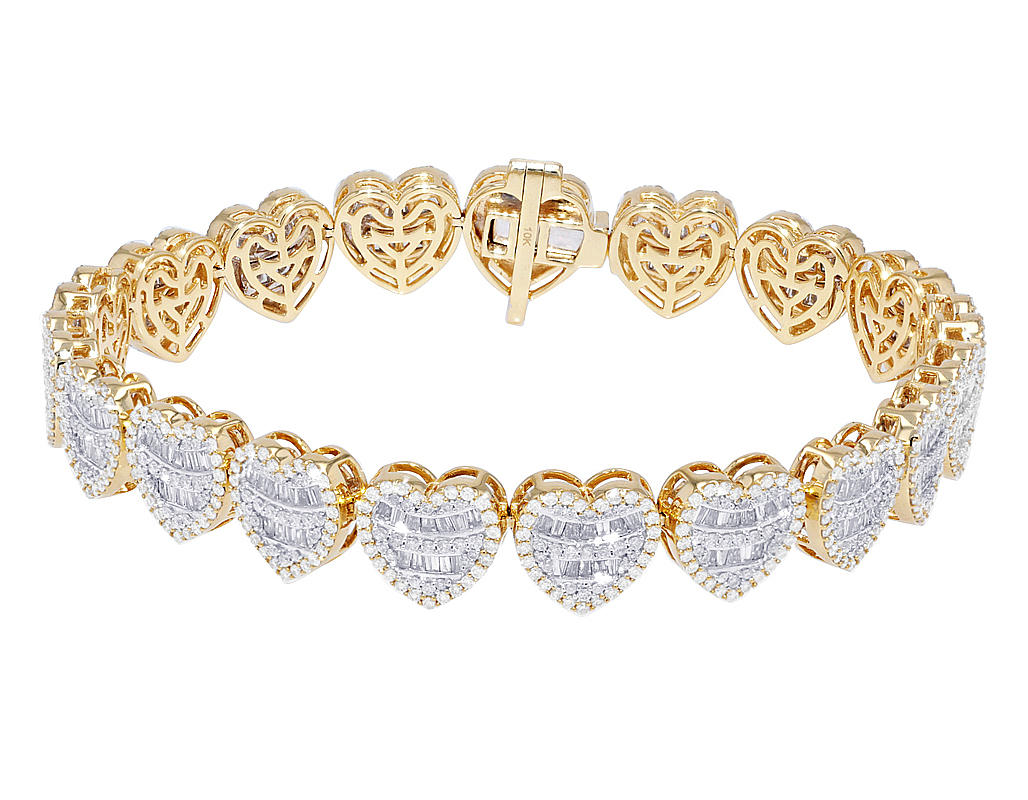 Heart Shape Tennis Bracelet Inlaid Zircon 18K Gold-Plated Bracelet –  KesleyBoutique